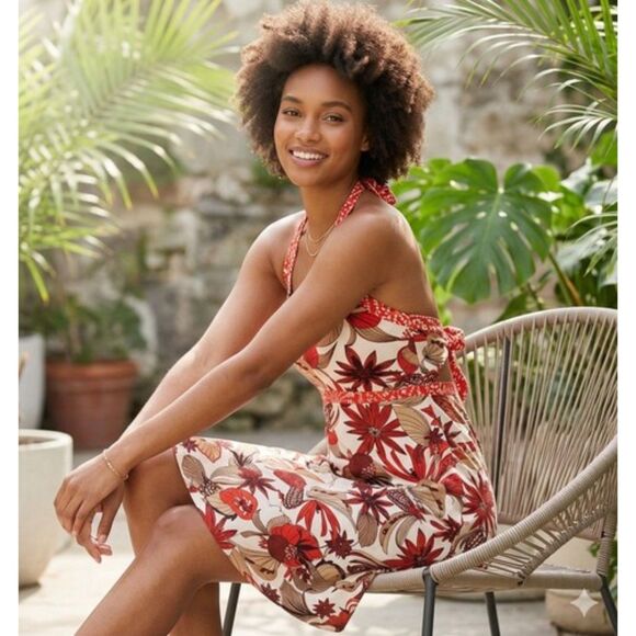 Patagonia Dresses & Skirts - Patagonia Dress Womens Small Iliana Halter Mini Organic Cotton Floral Casual